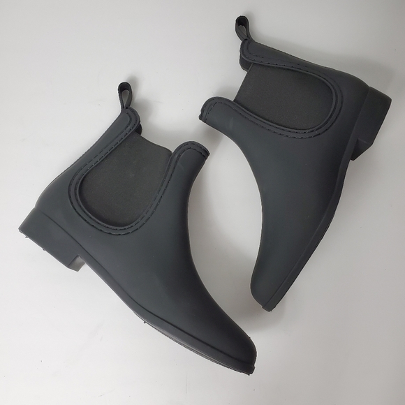 NEW Jeffrey Campbell Play Chelsea Black Ankle Rain Boots - Picture 3 of 6